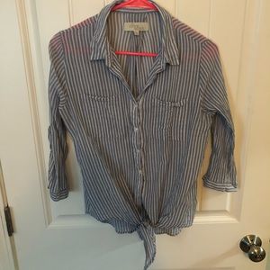 Blue and white stripped blouse